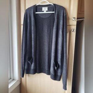 Mens wool blend  ozy Gray button  losure Front Sweater  ardigan large